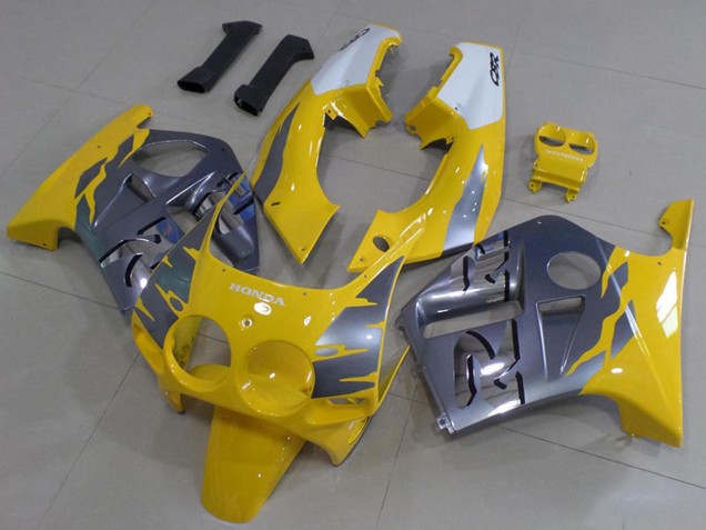 1988-1989 Honda CBR250RR MC19 Motorcycle Fairings - White Yellow Silver Canada
