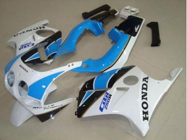 1988-1989 Honda CBR250RR MC19 Motorcycle Fairing - White Light Blue Glossy Black Canada
