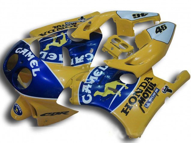 1990-1998 Honda CBR250RR MC22 Motorcycle Fairings - Yellow Blue Camel Motul Canada