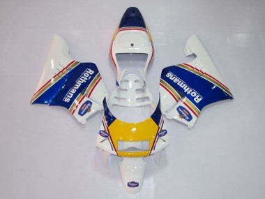1994-1996 Honda NSR250R MC28 P4 Motorcycle Fairings - White Blue Yellow Gold Rothmans Canada