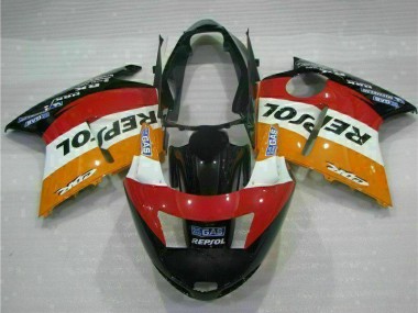 1996-2007 Honda CBR1100XX Blackbird Motorcycle Fairing - Orange White Red Glossy Black Repsol Canada