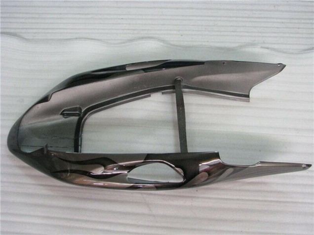1996-2007 Honda CBR1100XX Blackbird Motorcycle Fairings - Glossy Black Silver Flame Canada
