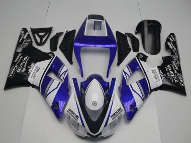 1998-1999 Yamaha YZF R1 Motorcycle Fairings - Blue White Glossy Black Yamalube Motards Canada