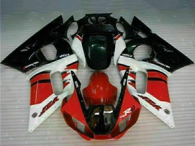 1998-2002 Yamaha YZF R6 Motorcycle Fairing - White Red Glossy Black Canada