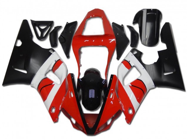 2000-2001 Yamaha YZF R1 Motorcycle Fairing - Red White Glossy Black Canada