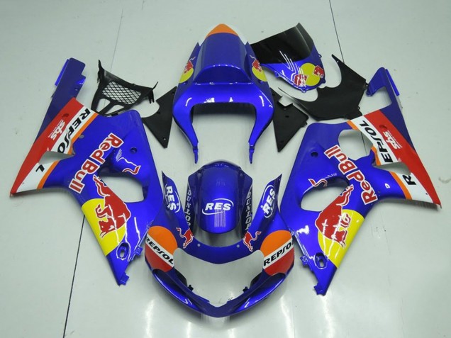 2000-2002 Suzuki GSXR 1000 Motorcycle Fairings - Blue Yellow Red Bull Repsol Canada