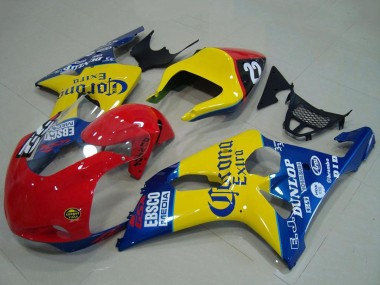 2000-2002 Suzuki GSXR 1000 Motorcycle Fairings - Yellow Red Blue Corona Racing Canada
