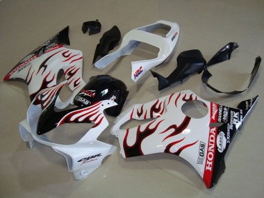 2001-2003 Honda CBR600 F4i Motorcycle Fairings - White Red Glossy Black Flame Canada