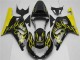 2001-2003 Suzuki GSXR 600/750 Motorcycle Fairings - Glossy Black Yellow Flame Canada