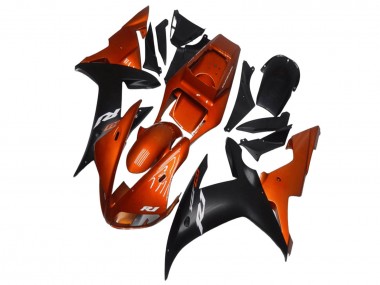 2002-2003 Yamaha YZF R1 Motorcycle Fairings - Orange Matte Black Canada