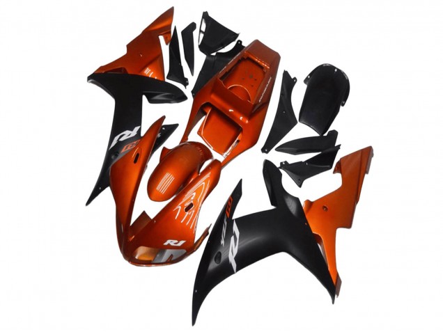 2002-2003 Yamaha YZF R1 Motorcycle Fairings - Orange Matte Black Canada