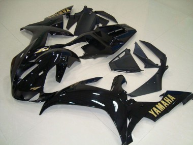 2002-2003 Yamaha YZF R1 Motorcycle Fairings - Glossy Black Gold Decals Canada
