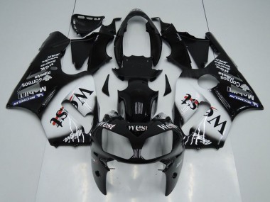2002-2006 Kawasaki ZX12R Motorcycle Fairings - Glossy Black White West Canada