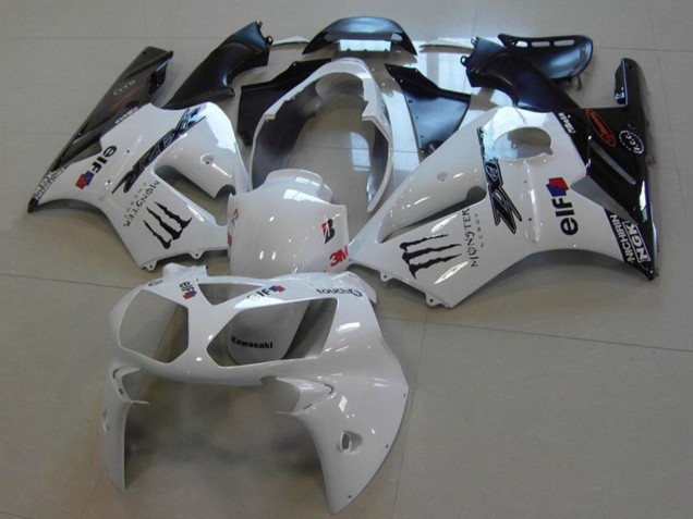 2002-2006 Kawasaki ZX12R Motorcycle Fairings - White Glossy Black Monster Canada