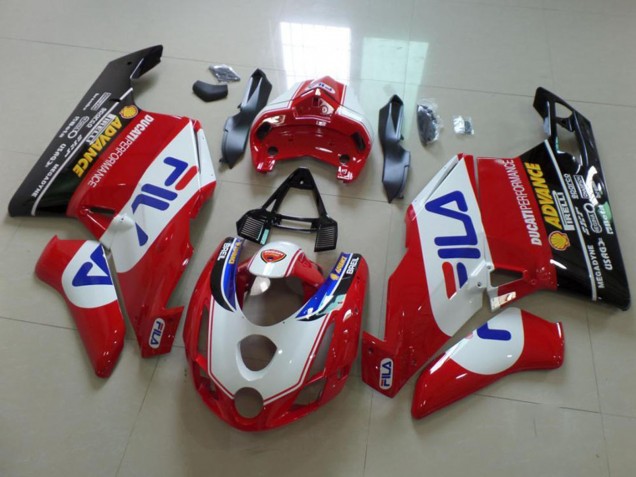 2003-2004 Ducati 749 999 Motorcycle Fairings - White Red Blue Glossy Black Fila Canada