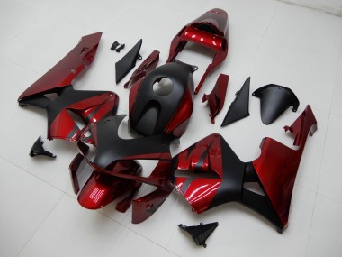 2003-2004 Honda CBR600RR Motorcycle Fairings - Red Matte Black Stripe Canada
