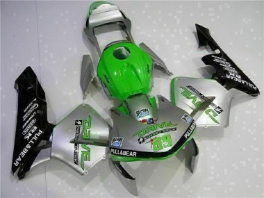 2003-2004 Honda CBR600RR Motorcycle Fairing - Silver Green Glossy Black Canada