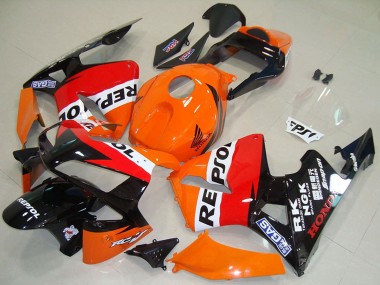 2003-2004 Honda CBR600RR Motorcycle Fairing - Orange White Red Glossy Black Repsol Canada