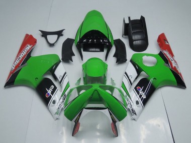2003-2004 Kawasaki ZX6R Motorcycle Fairings - Green White Black Red Motocard Canada
