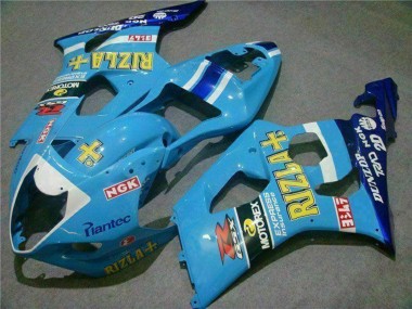 2003-2004 Suzuki GSXR 1000 Motorcycle Fairings - Blue White Yellow Rizla Canada