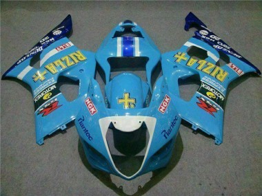 2003-2004 Suzuki GSXR 1000 Motorcycle Fairings - Blue White Yellow Rizla Canada