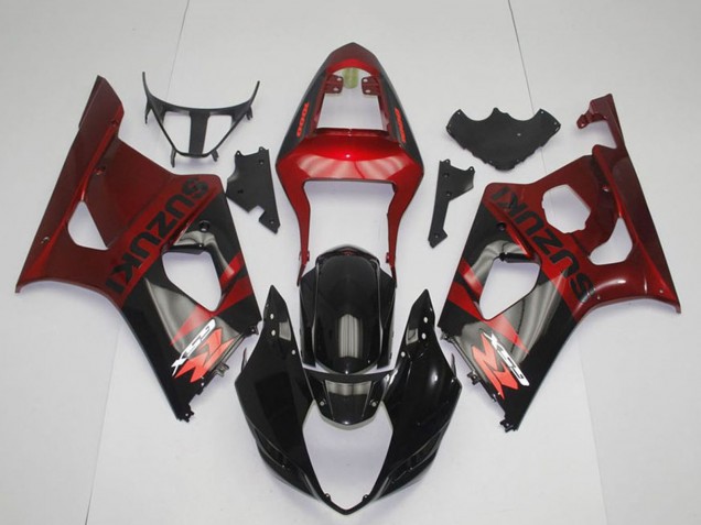 2003-2004 Suzuki GSXR 1000 Motorcycle Fairing - Red Glossy Black Canada