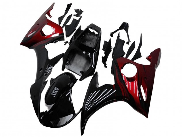2003-2004 Yamaha YZF R6 Motorcycle Fairing Kits - Glossy Black Red Canada