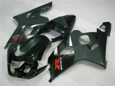 2004-2005 Suzuki GSXR 600/750 Motorcycle Fairings - Glossy Black Matte Black Red Decal Canada