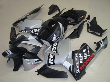 2005-2006 Honda CBR600RR Motorcycle Fairings - Matte Black Silver Repsol Canada