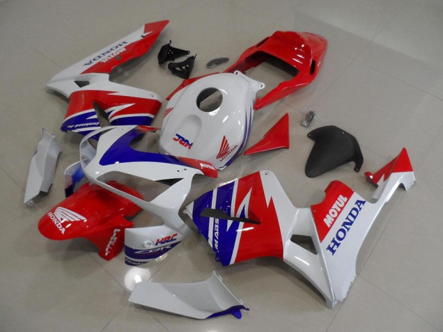 2005-2006 Honda CBR600RR Motorcycle Fairings - White Red Blue Motul HRC Canada