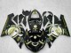 2005-2006 Kawasaki ZX6R Motorcycle Fairings - Glossy Black White Gold Lucky Strike Canada