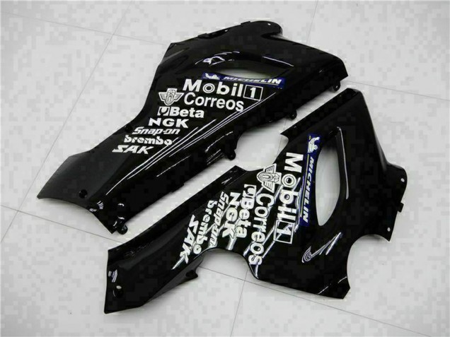 2005-2006 Kawasaki ZX6R Motorcycle Fairings - Glossy Black White West Canada