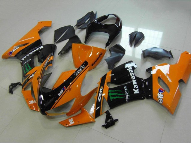 2005-2006 Kawasaki ZX6R Motorcycle Fairings - Orange Black Green Monster Canada