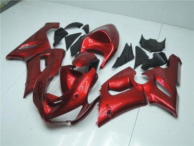 2005-2006 Kawasaki ZX6R Motorcycle Fairings - Candy Red Canada