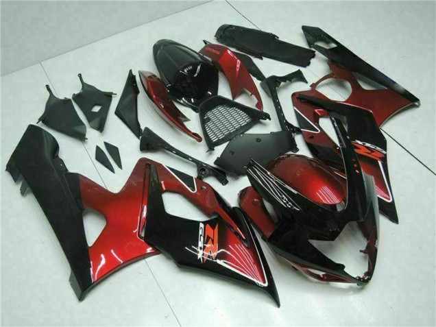 2005-2006 Suzuki GSXR 1000 Motorcycle Fairing - Red Glossy Black Canada