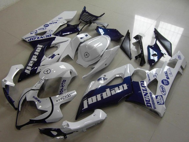 2005-2006 Suzuki GSXR 1000 Motorcycle Fairings - White Dark Blue Jordan Canada