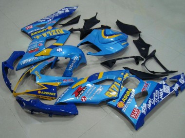 2005-2006 Suzuki GSXR 1000 Motorcycle Fairings - Blue Gold Rizla Canada