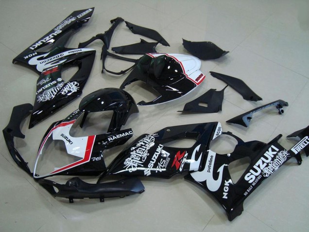 2005-2006 Suzuki GSXR 1000 Motorcycle Fairings - Glossy Black White Red Relentless Canada