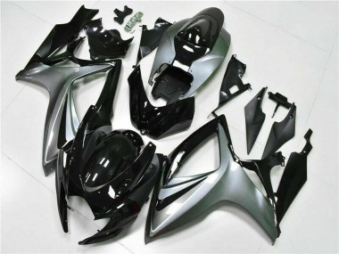 2006-2007 Suzuki GSXR 600/750 Motorcycle Fairings - Silver Glossy Black Canada
