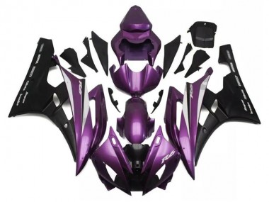 2006-2007 Yamaha YZF R6 Motorcycle Fairings - Purple Matte Black Santander Canada