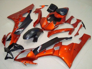 2006-2007 Yamaha YZF R6 Motorcycle Fairing Kits - Orange Matte Black Canada