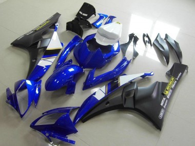 2006-2007 Yamaha YZF R6 Motorcycle Fairings - White Blue Matte Black Motul Michelin Canada