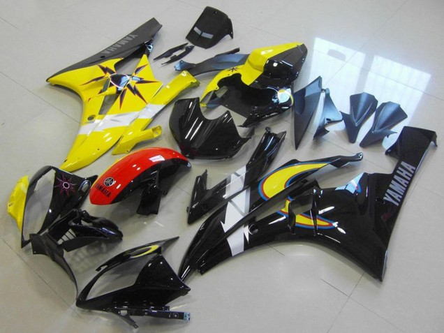 2006-2007 Yamaha YZF R6 Motorcycle Fairings - Yellow White Red Glossy Black Canada
