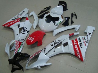2006-2007 Yamaha YZF R6 Motorcycle Fairings - White Red Motul Michelin Abarth Canada
