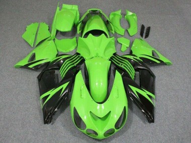 2006-2011 Kawasaki ZX14R ZZR1400 Motorcycle Fairing - Green Glossy Black Canada