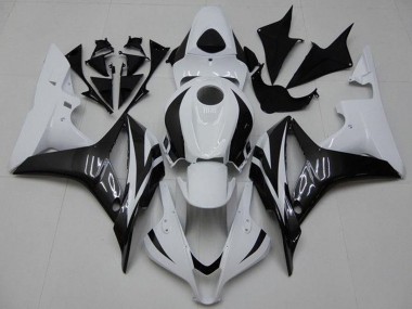 2007-2008 Honda CBR600RR Bike Fairings - White Glossy Black Canada