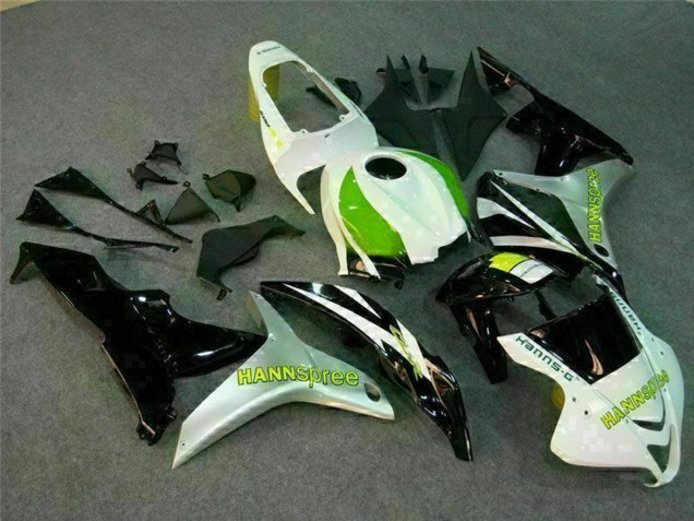 2007-2008 Honda CBR600RR Motorcycle Fairing - White Green Glossy Black Hannspree Canada