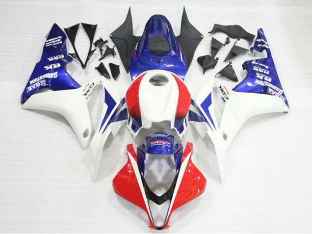 2007-2008 Honda CBR600RR Motorcycle Fairing Kits - White Red Blue HRC Canada