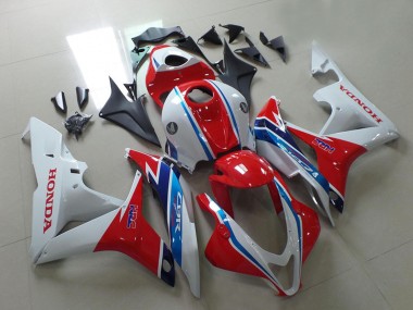 2007-2008 Honda CBR600RR Motorcycle Fairings - White Red Light Blue HRC Canada