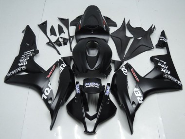 2007-2008 Honda CBR600RR Motorcycle Fairing Kits - Matte Black White Repsol Canada